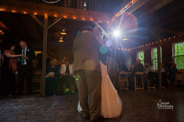 bride in barn wedding