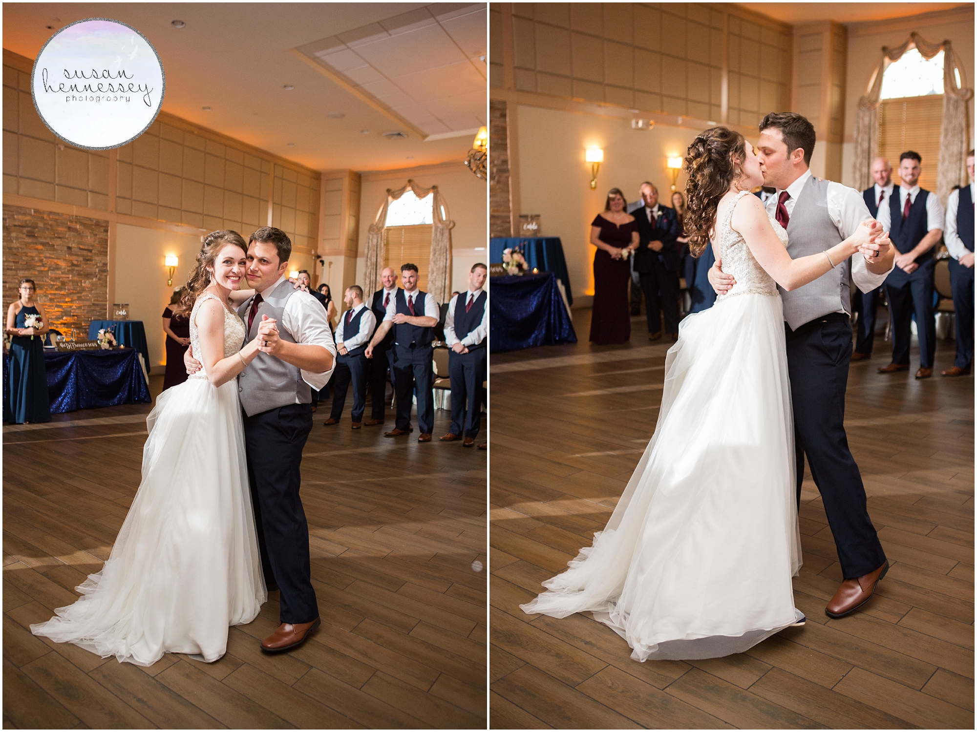 the first dance for the bride and groom at the Madison Wedding 