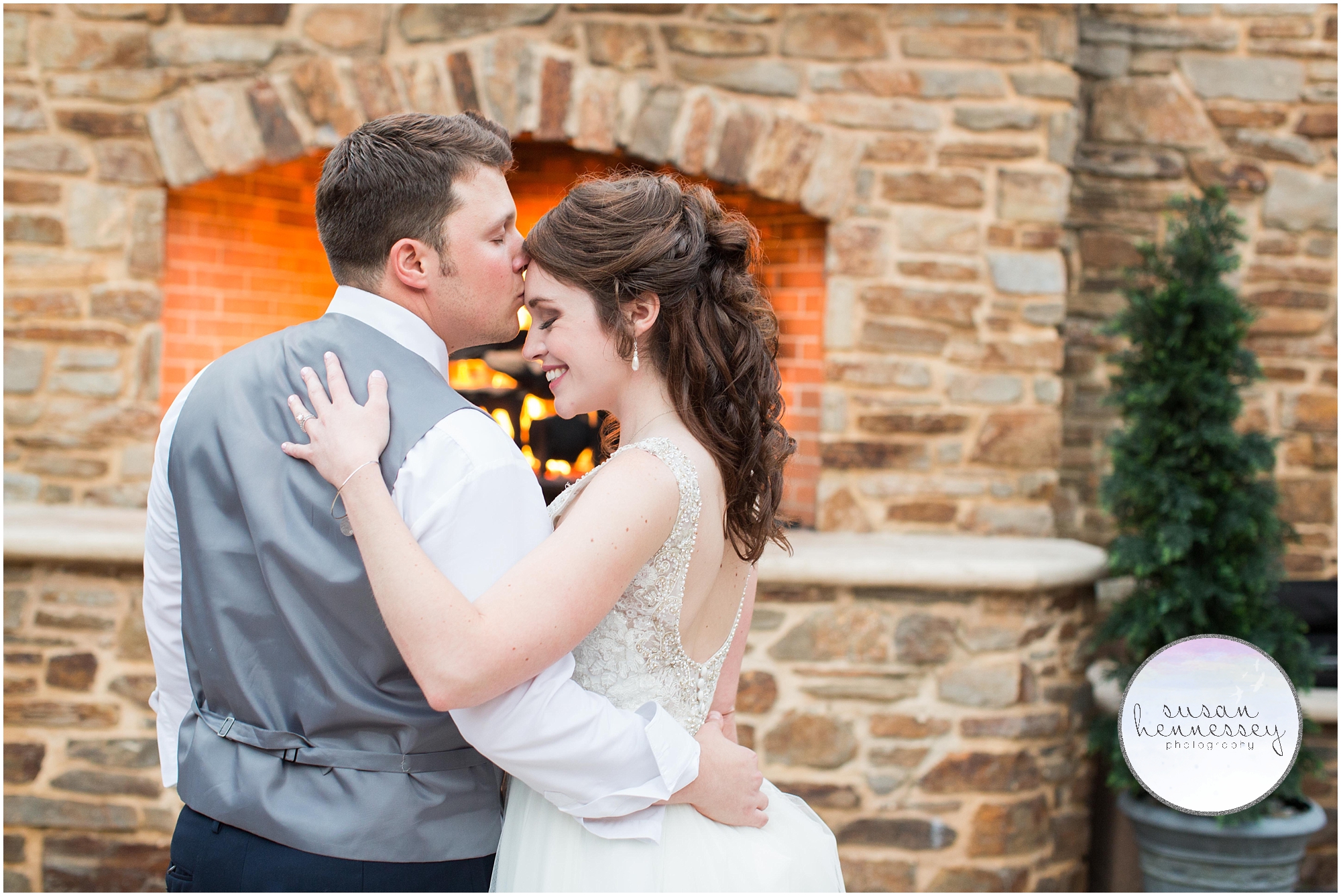 forehead kisses at the Madison Wedding 