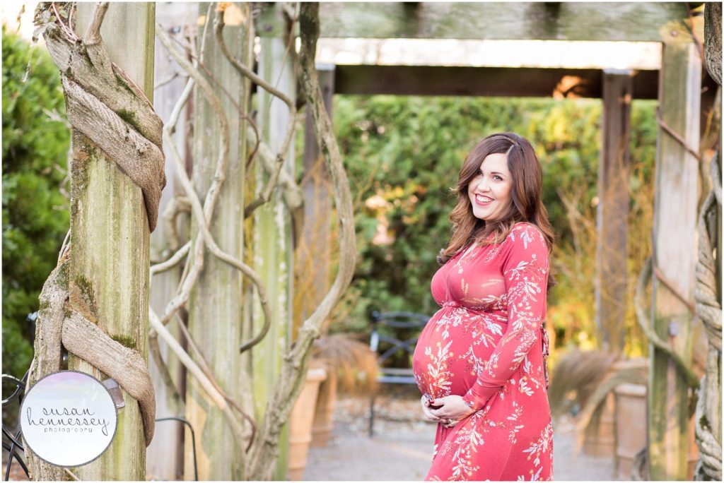 Pregnant mother at Longwood Gardens for her maternity session
