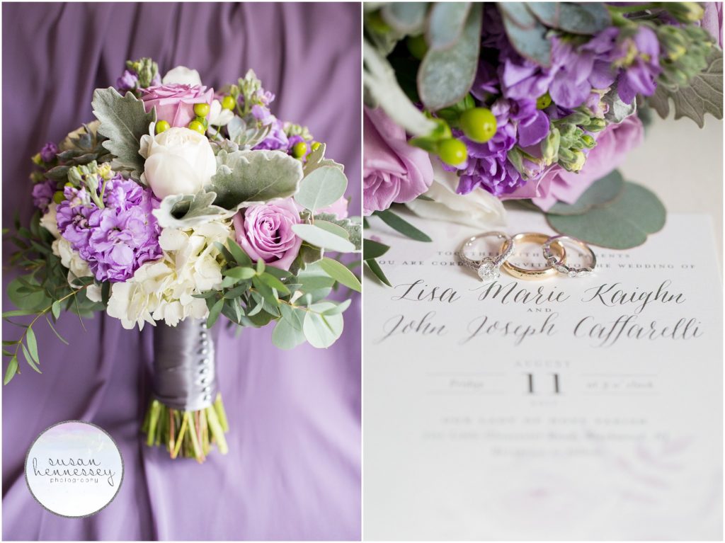 Stockton Seaview Wedding - gorgeous purple details in Summer Wedding