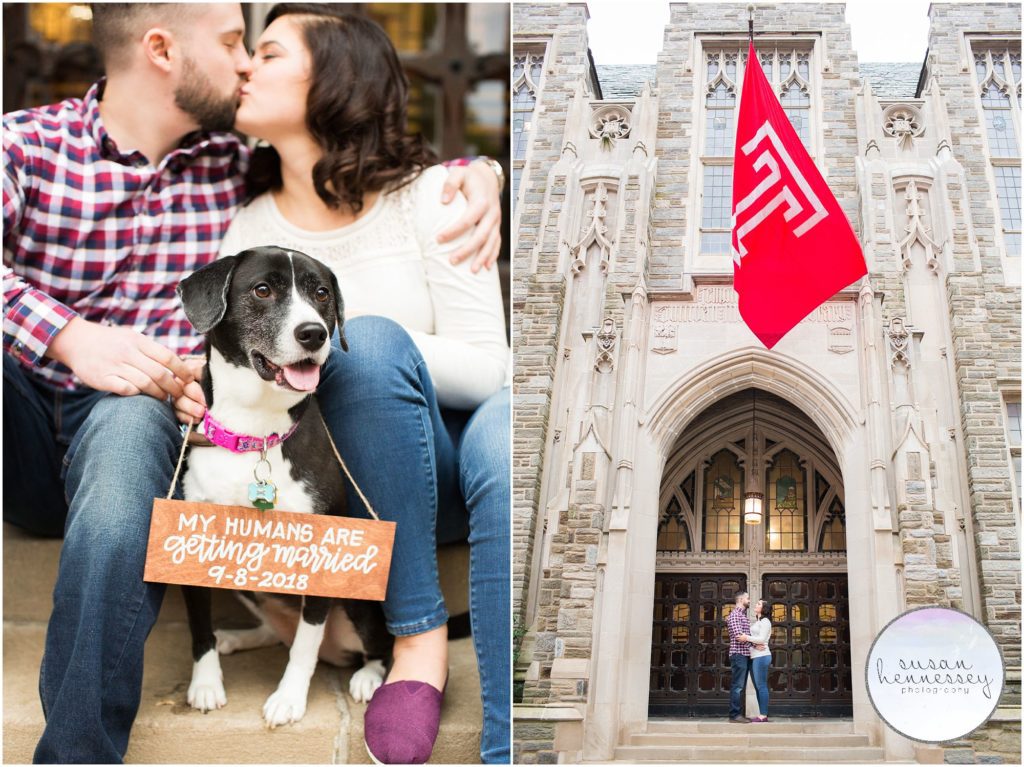 Couple and their dog at Temple University