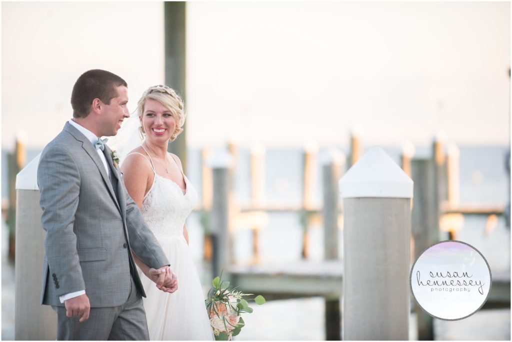 Sunset portraits at Martell's Waters Edge Wedding