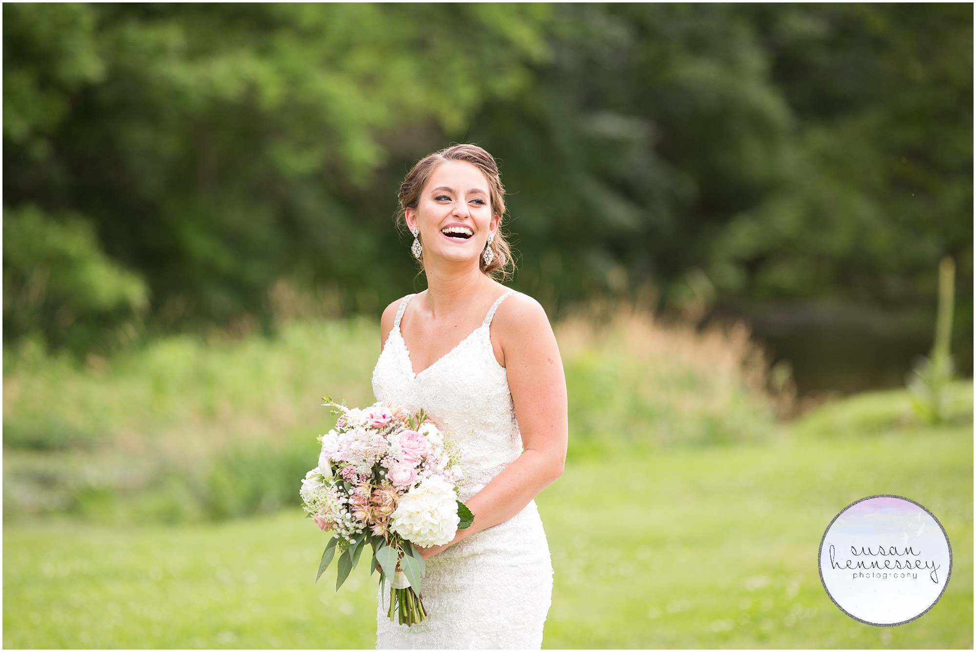 beautiful and happy bride on her wedding day.