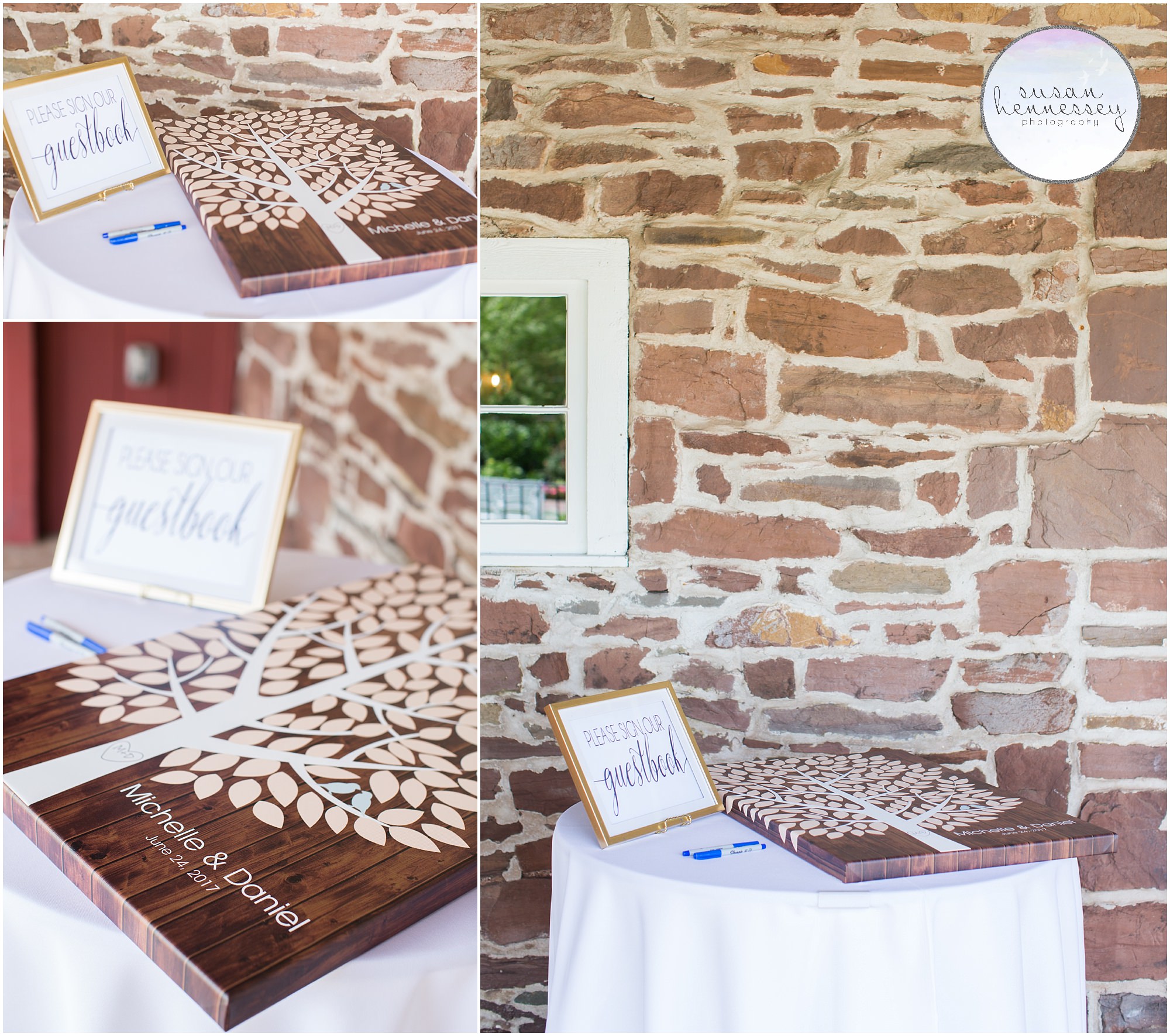 Guest book details at Barn on Bridge in Collegeville, PA