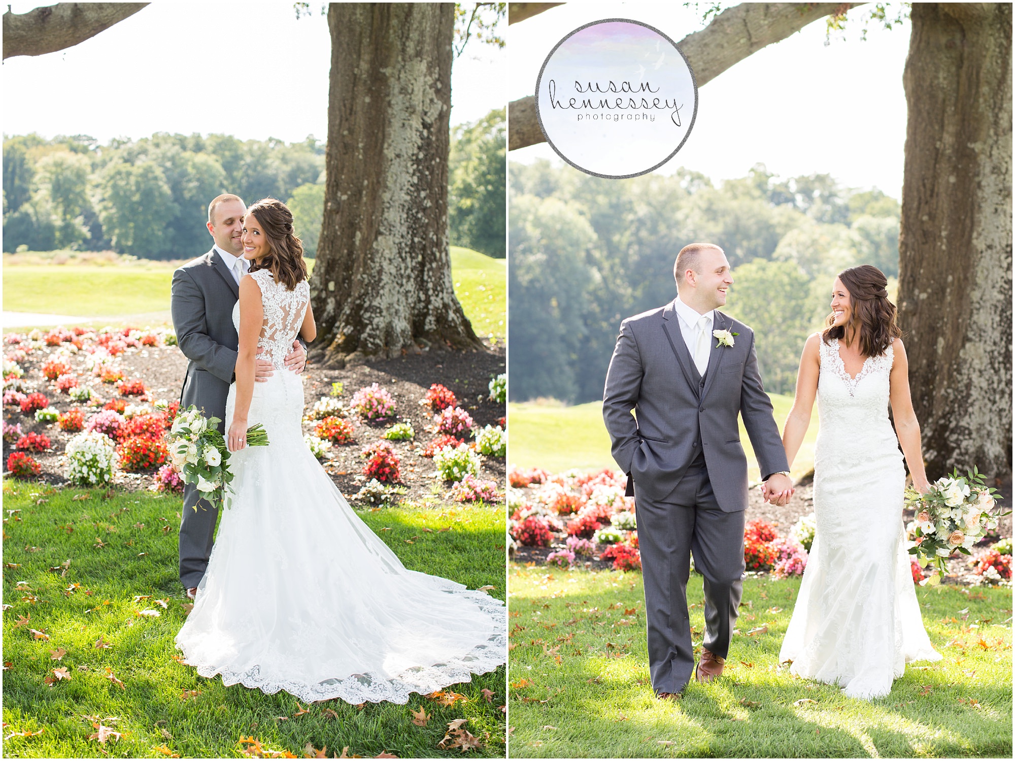 Bride and groom at Old York Country Club in Chesterfield, New Jersey