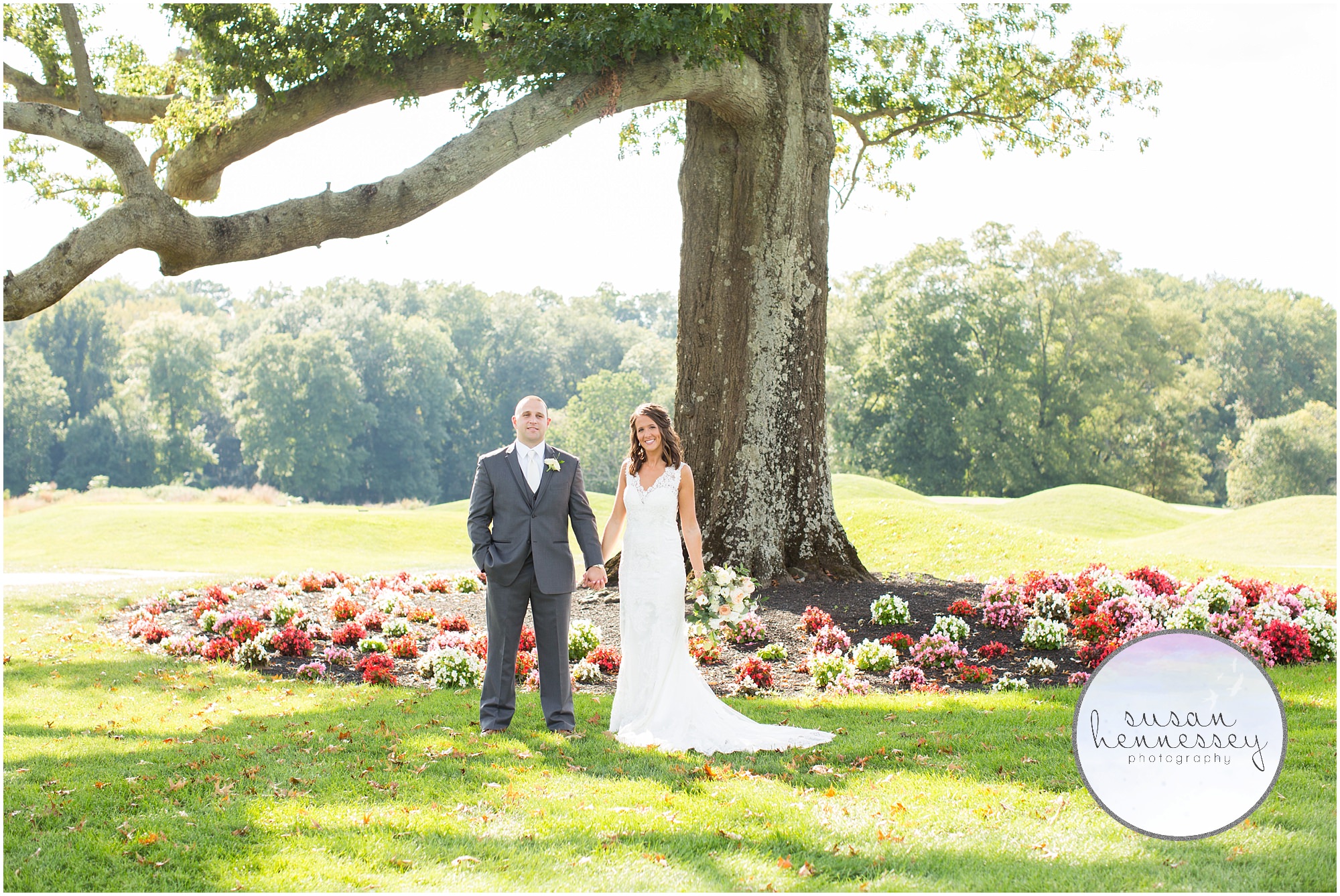 Couple on their wedding day at Old York Country Club in Chesterfield, NJ