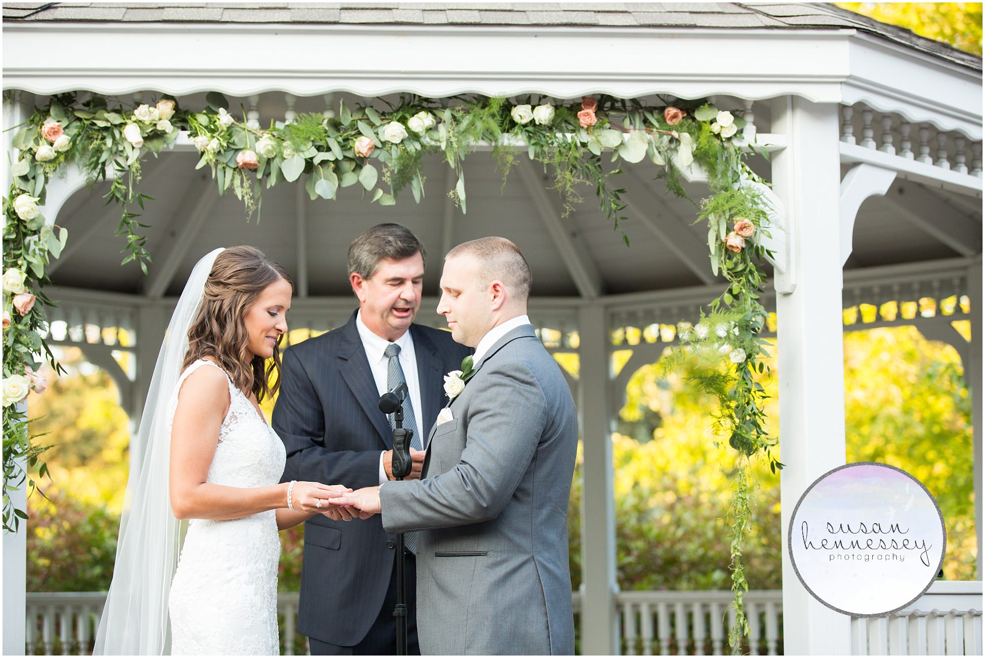 Ring exchange at Old York Country Club wedding.