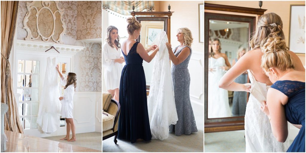 Bride gets ready for her wedding day at Mallard Island Yacht Club | Susan Hennessey Photography