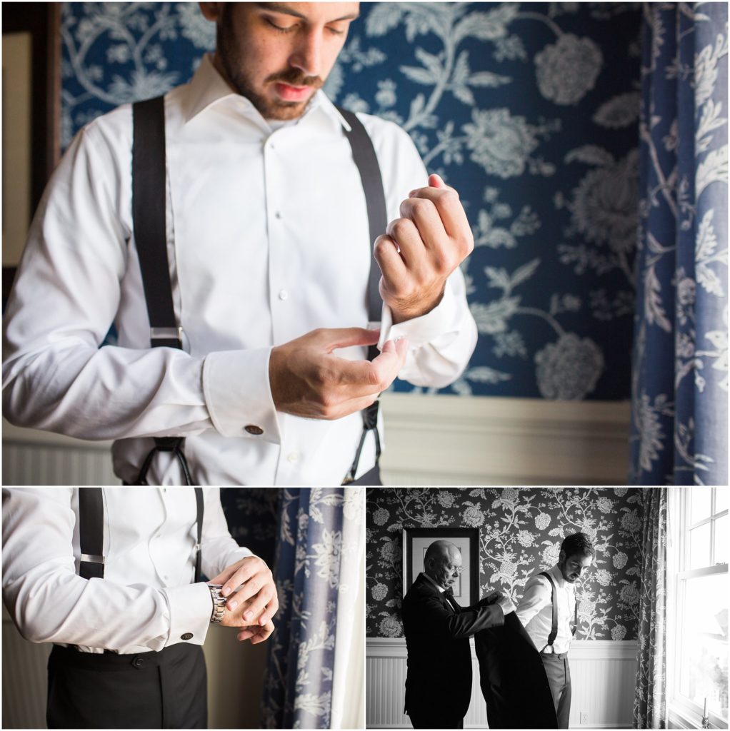 Groom gets ready on his wedding day