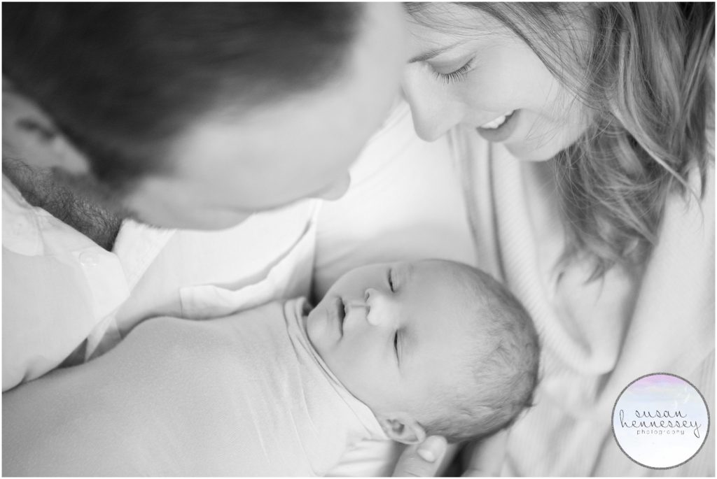 Black and white portrait from philadelphia newborn photography session.