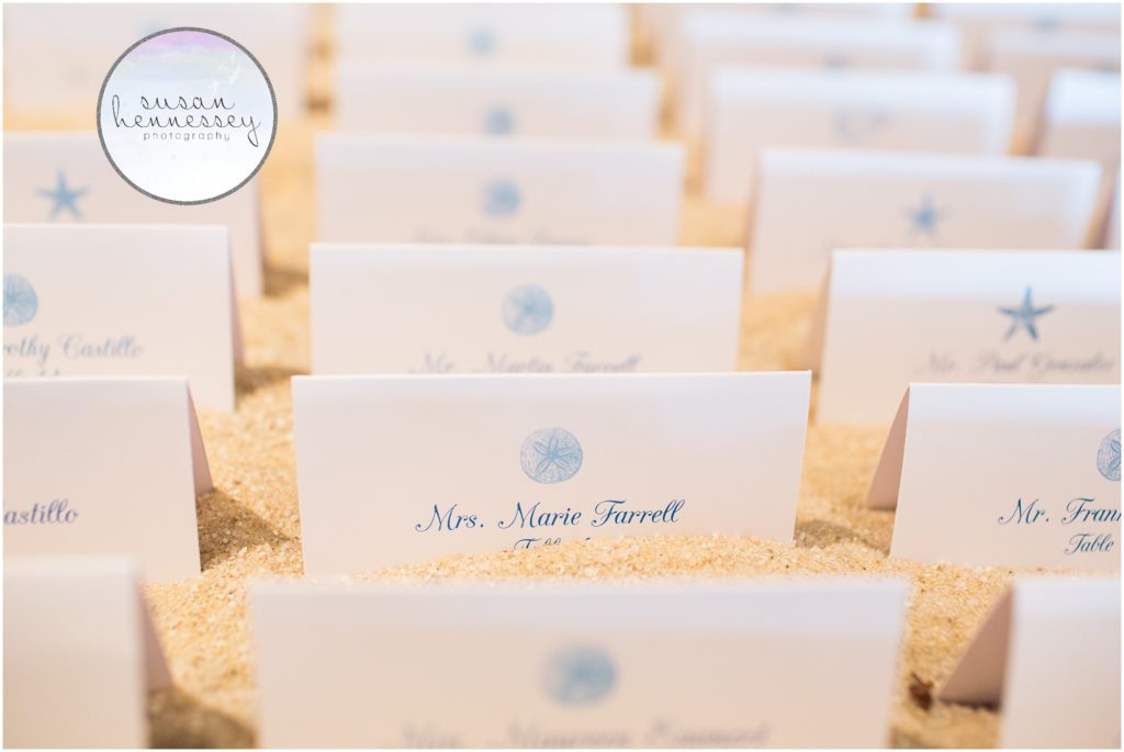 Escort cards at The Grand Hotel Cape May wedding