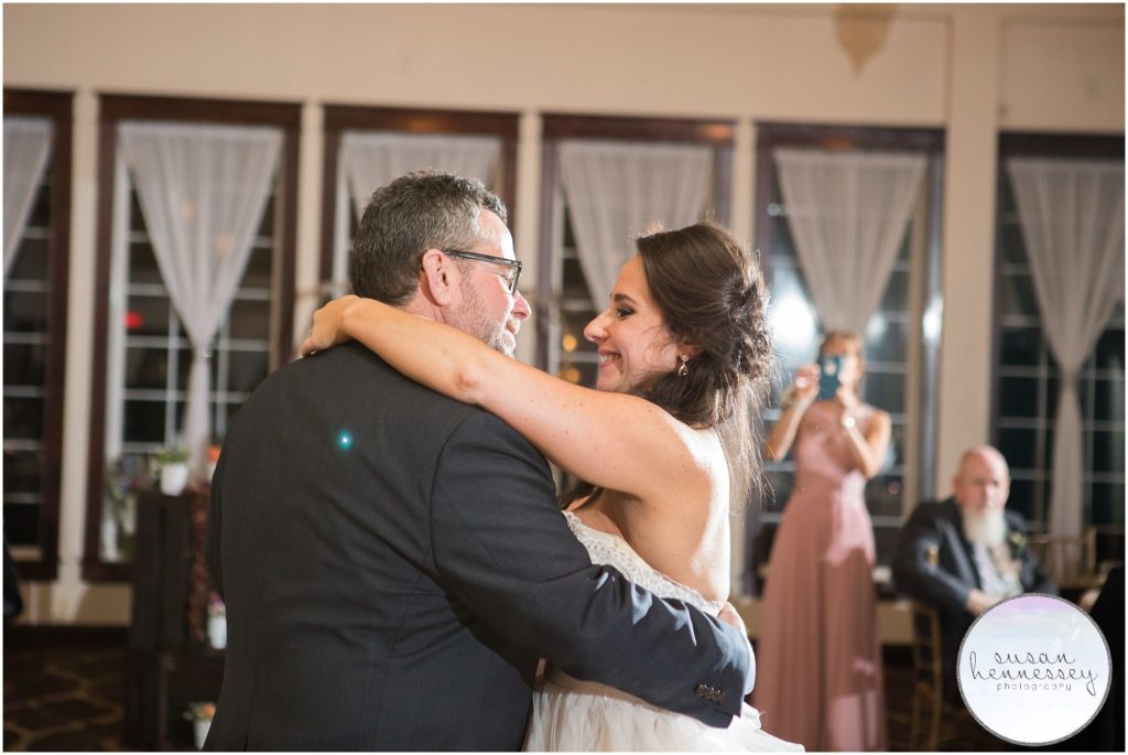 Father dances with the bride on her wedding day