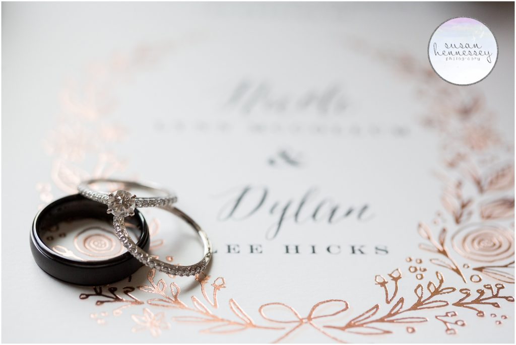 Wedding bands on invitations from Minted.