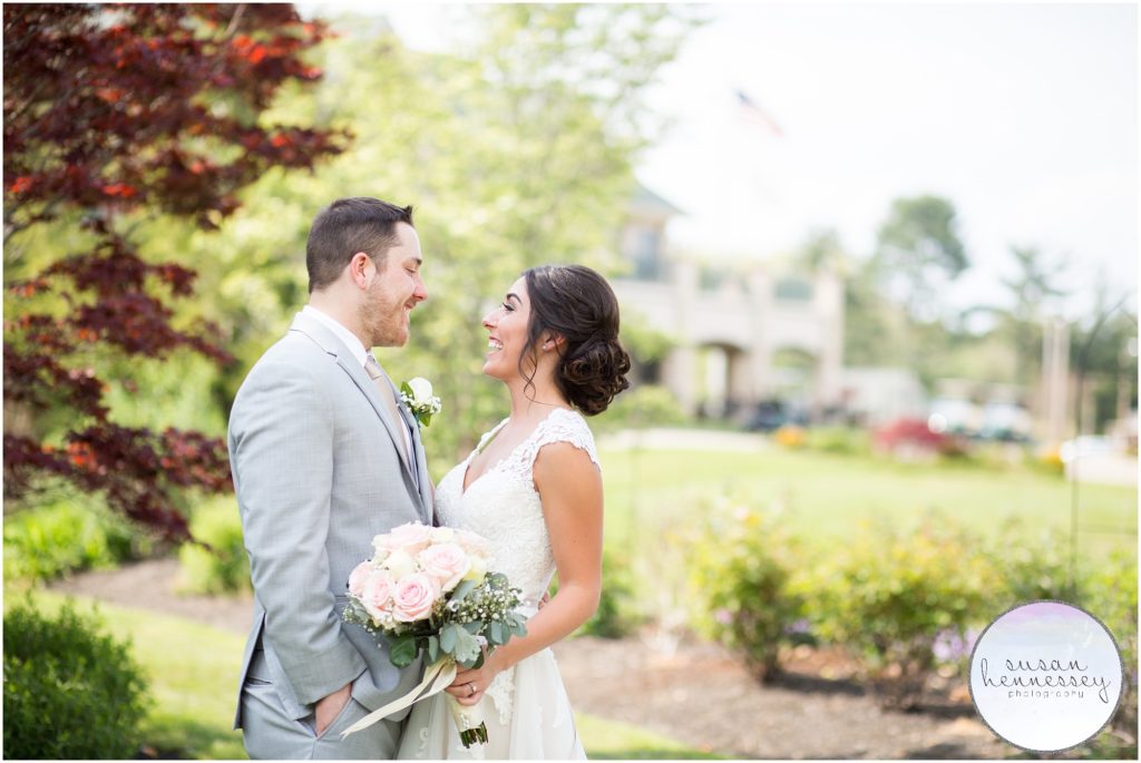 Couple laugh at their South Jersey wedding