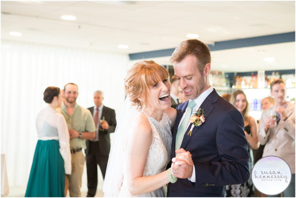 Bride and groom share first dance at Windrift Hotel wedding reception