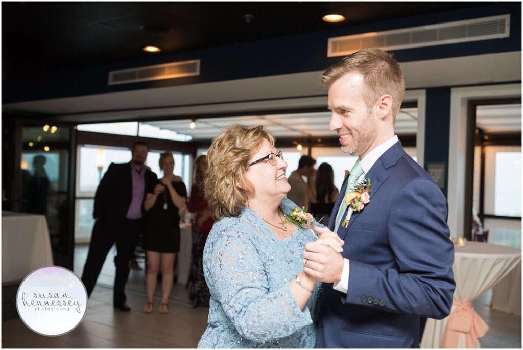 Groom dances with his mother on his wedding day