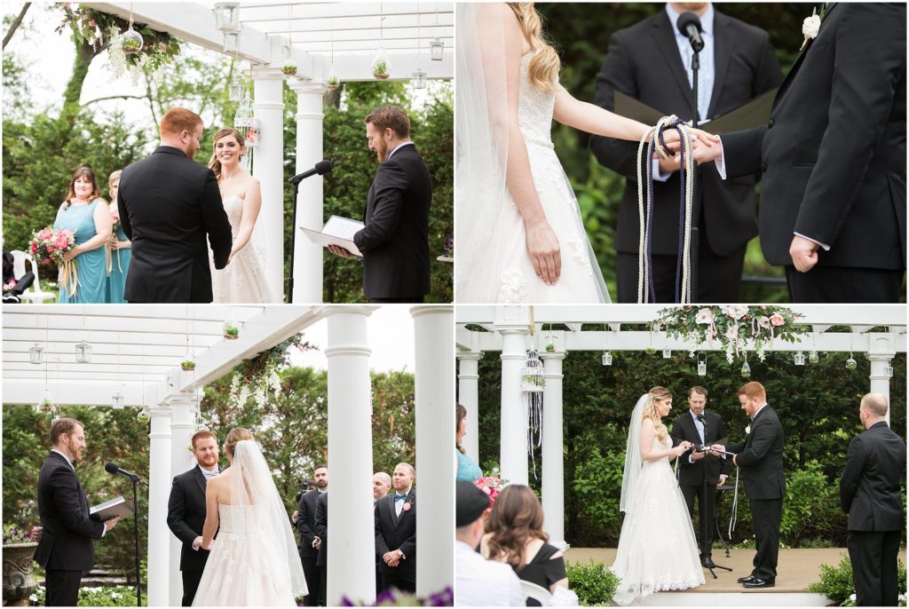 Hang tying ceremony during ceremony at the Bradford Estate in Hainesport, NJ
