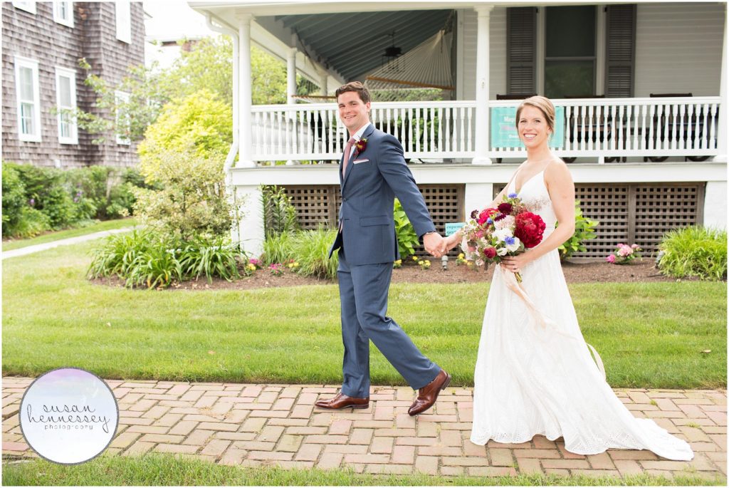 Bride and Groom wedding day portraits at Magnolia Porch House in Cape May
