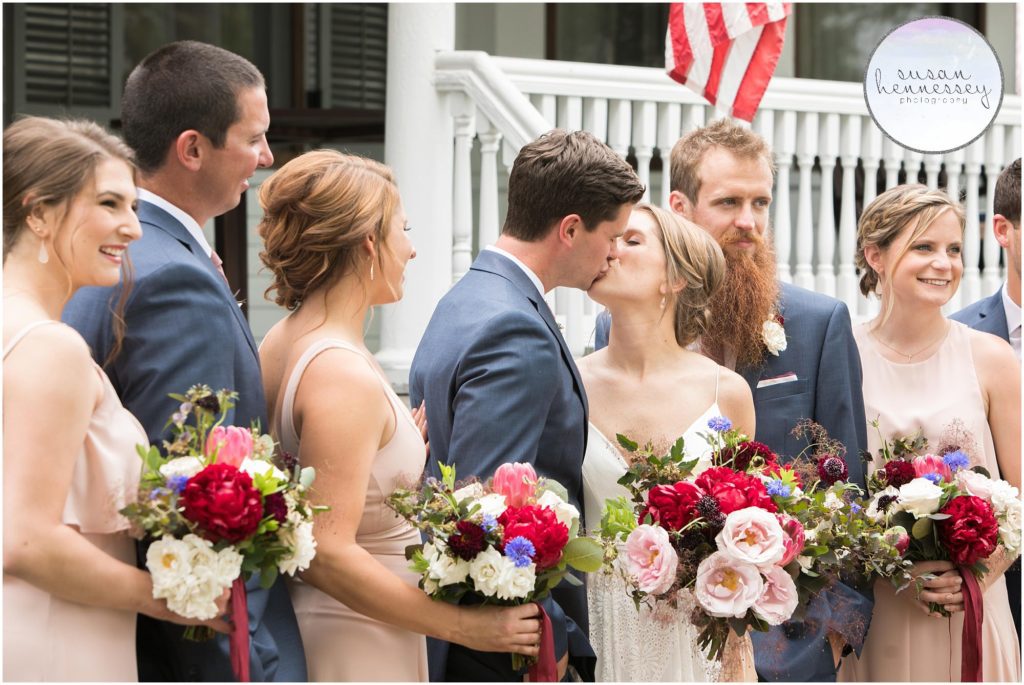 Bridal party portraits at Magnolia Porch House in Cape May