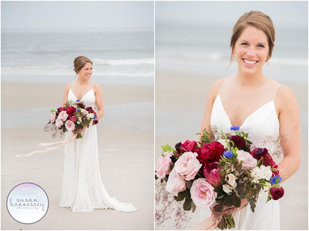 Bridal portraits on the beach in Cape May