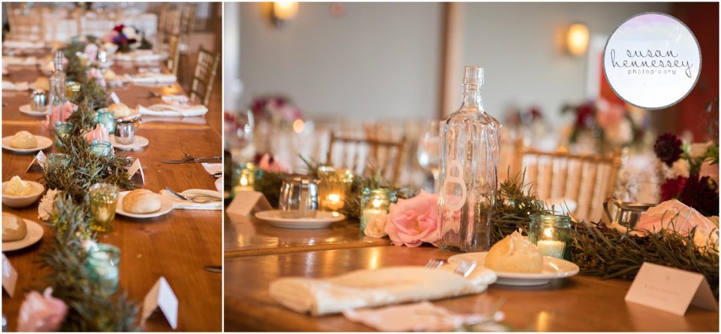 Reception details at Willow Creek Winery wedding