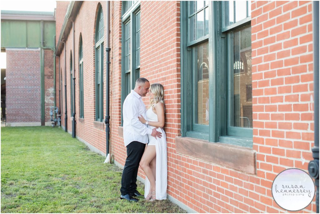 Jersey City Wedding Photographer, Susan Hennessey photographs happy couple at their engagement session