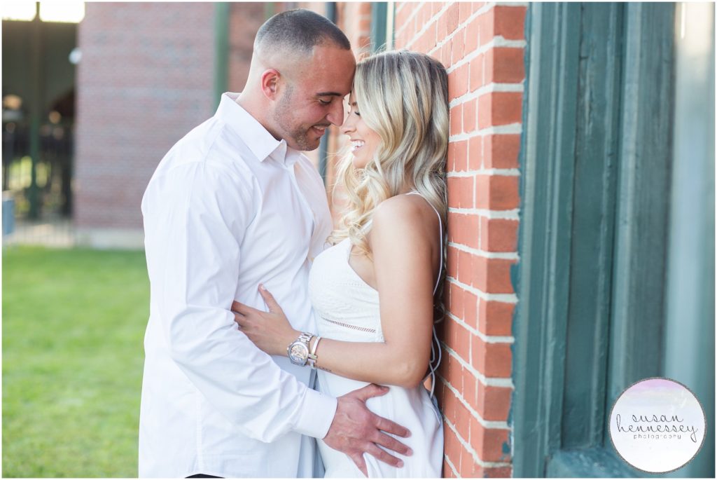 Jersey City Wedding Photographer, Susan Hennessey photographs happy couple at their engagement session