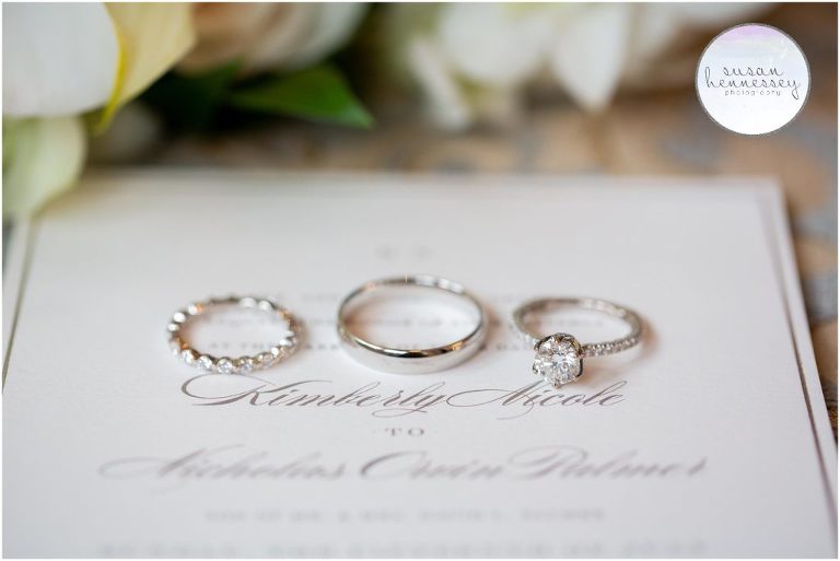 Bride and Groom's wedding bands at Pleasantdale Chateau Wedding
