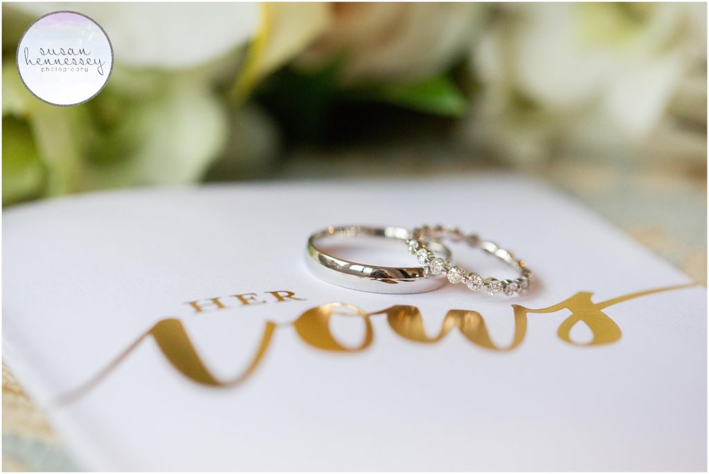 weddings bands and vow book for summer wedding
