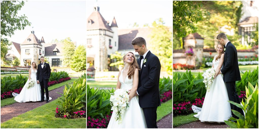 Portraits at outdoor Summer wedding at pleasantdale chateau