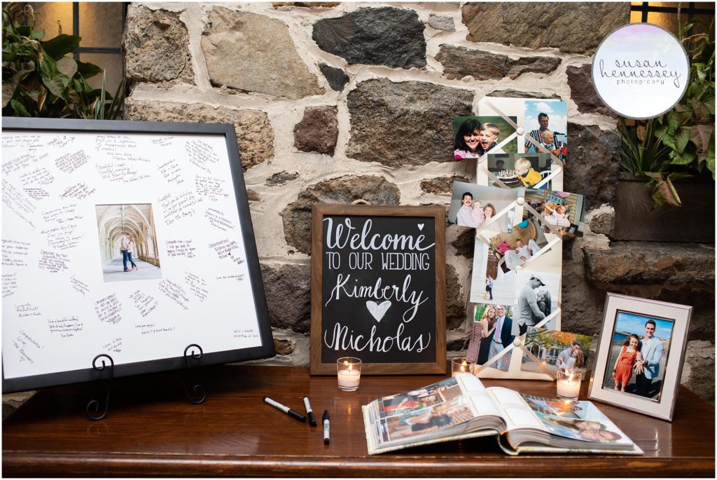 guest book at pleasantdale chateau wedding