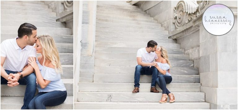 Engagement Session at Merchant Exchange Building Philly