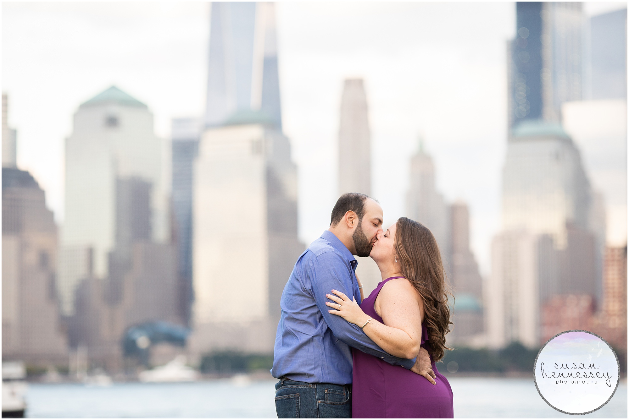 Jersey City Engagement Session overlooking the NYC skyline. 