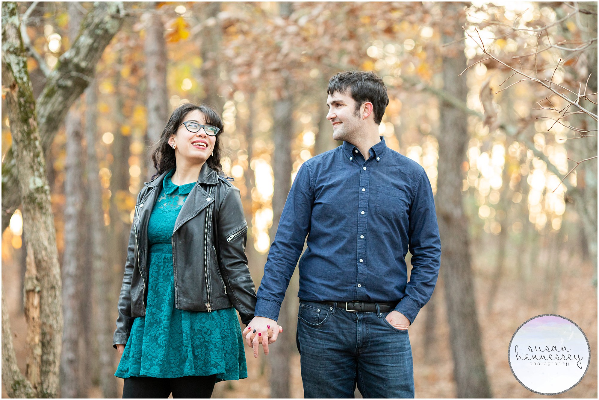 Fall engagement session at Blueberry Hill in Gibbsboro, NJ