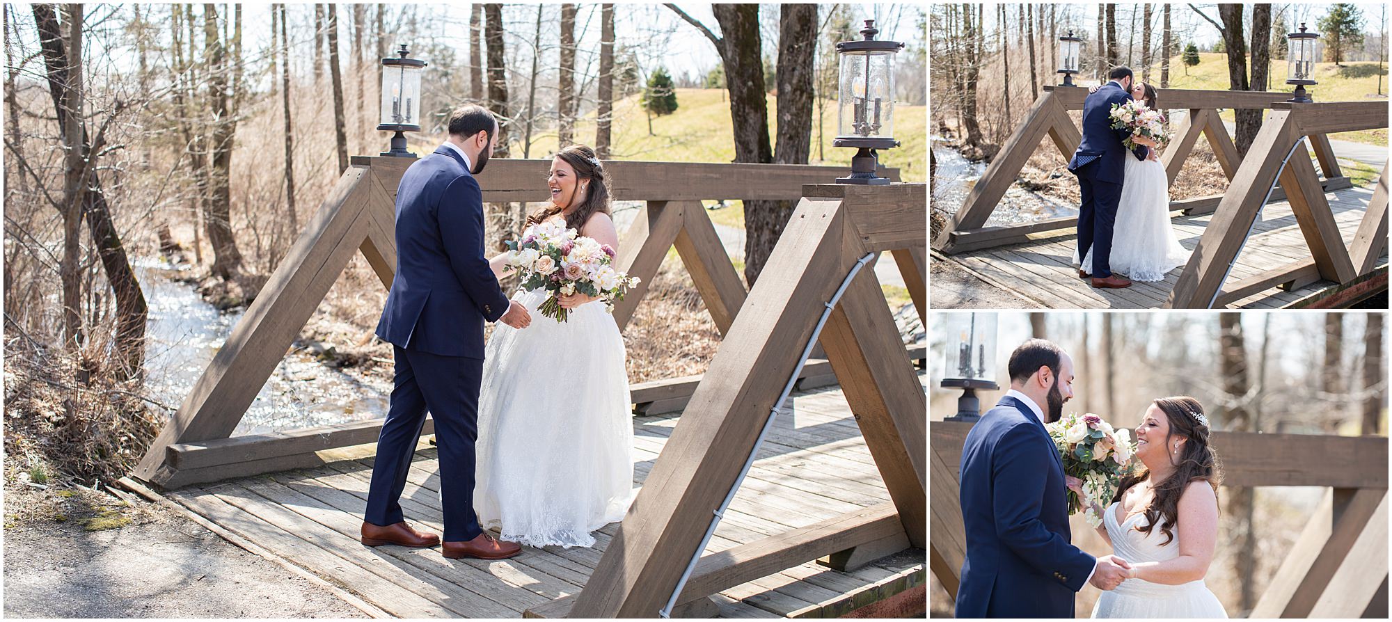 first moment they see each other at the Bear Brook Valley Wedding 