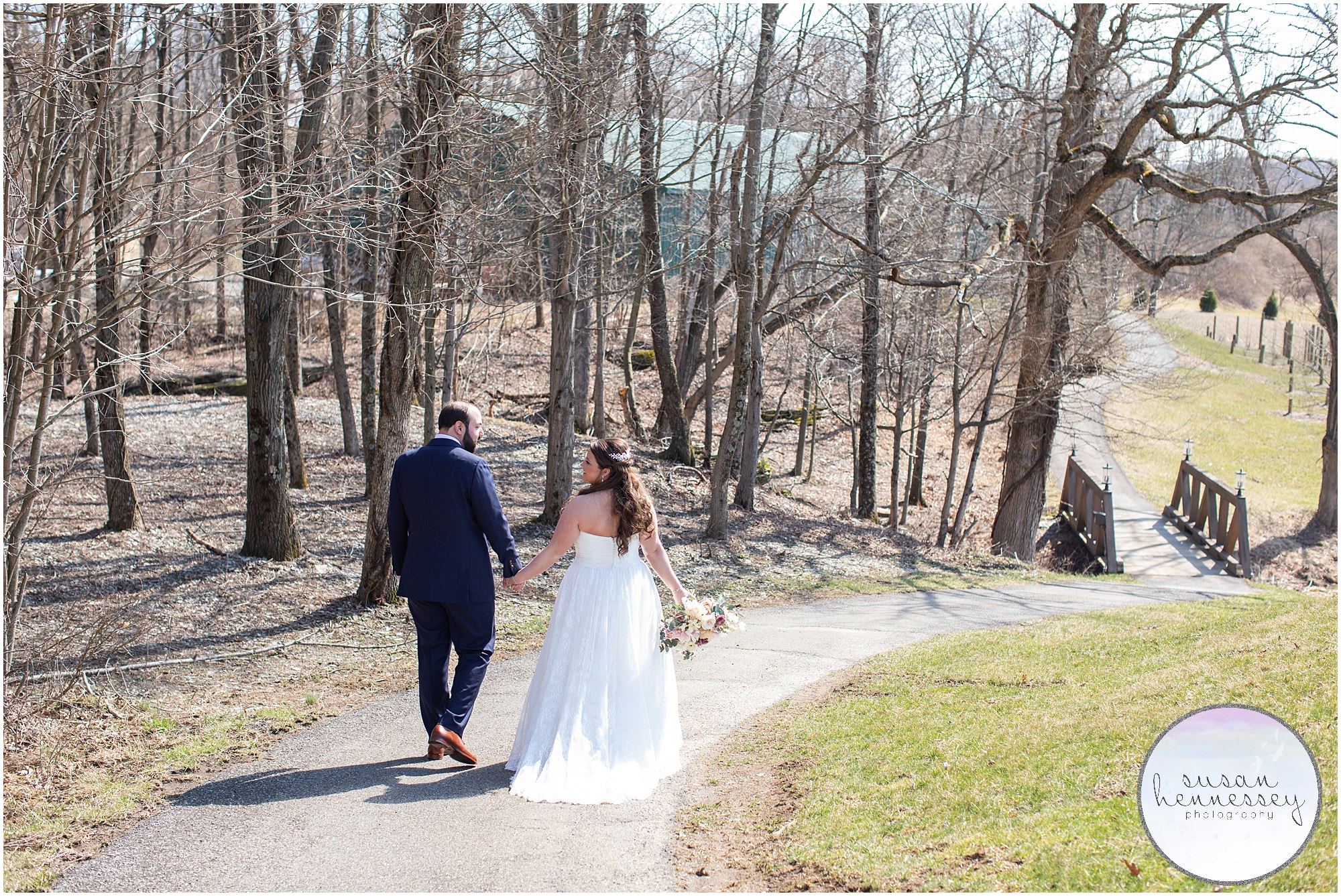 pathway at the Bear Brook Valley Wedding 