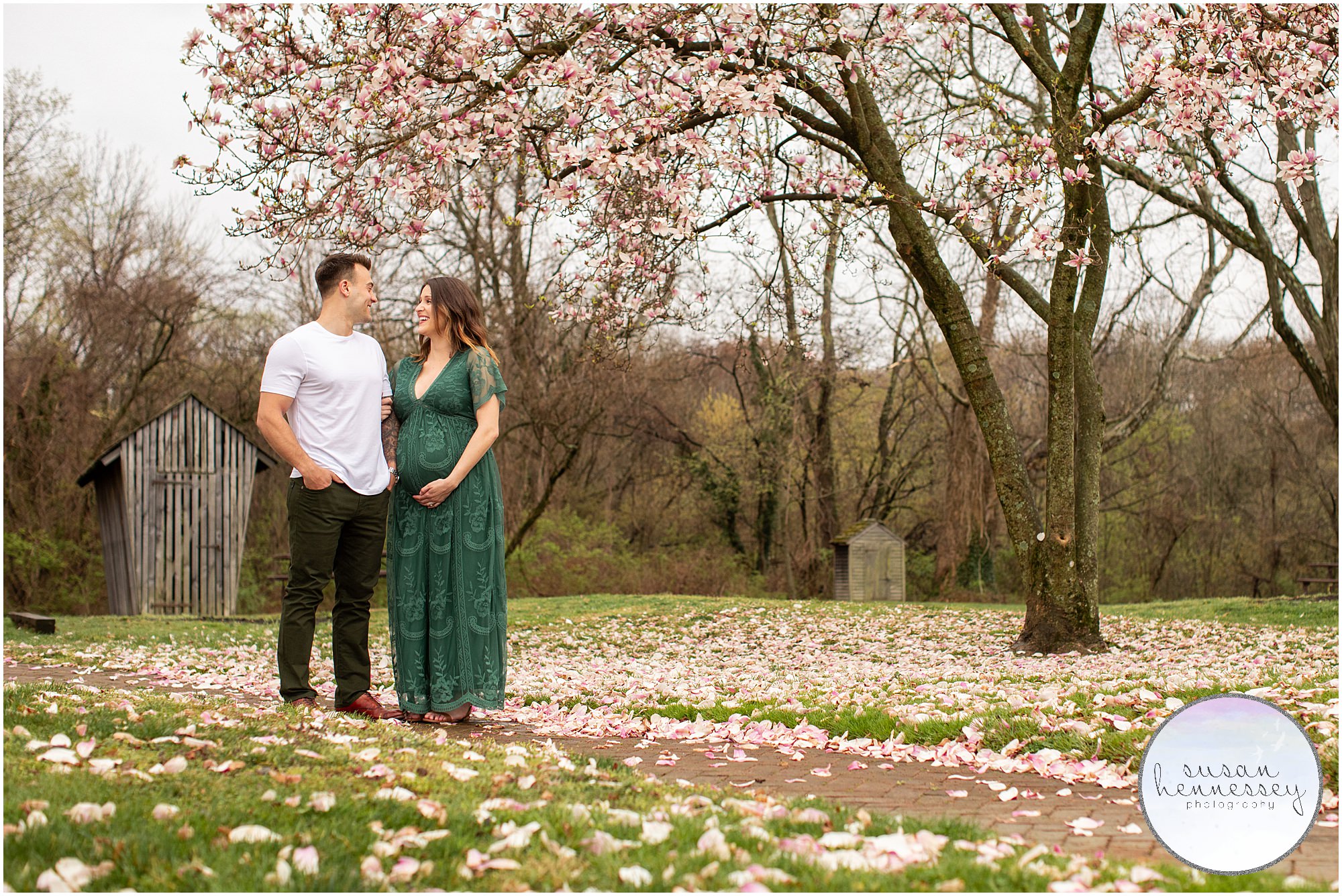 Cherry Blossoms Barclay Farmstead maternity session