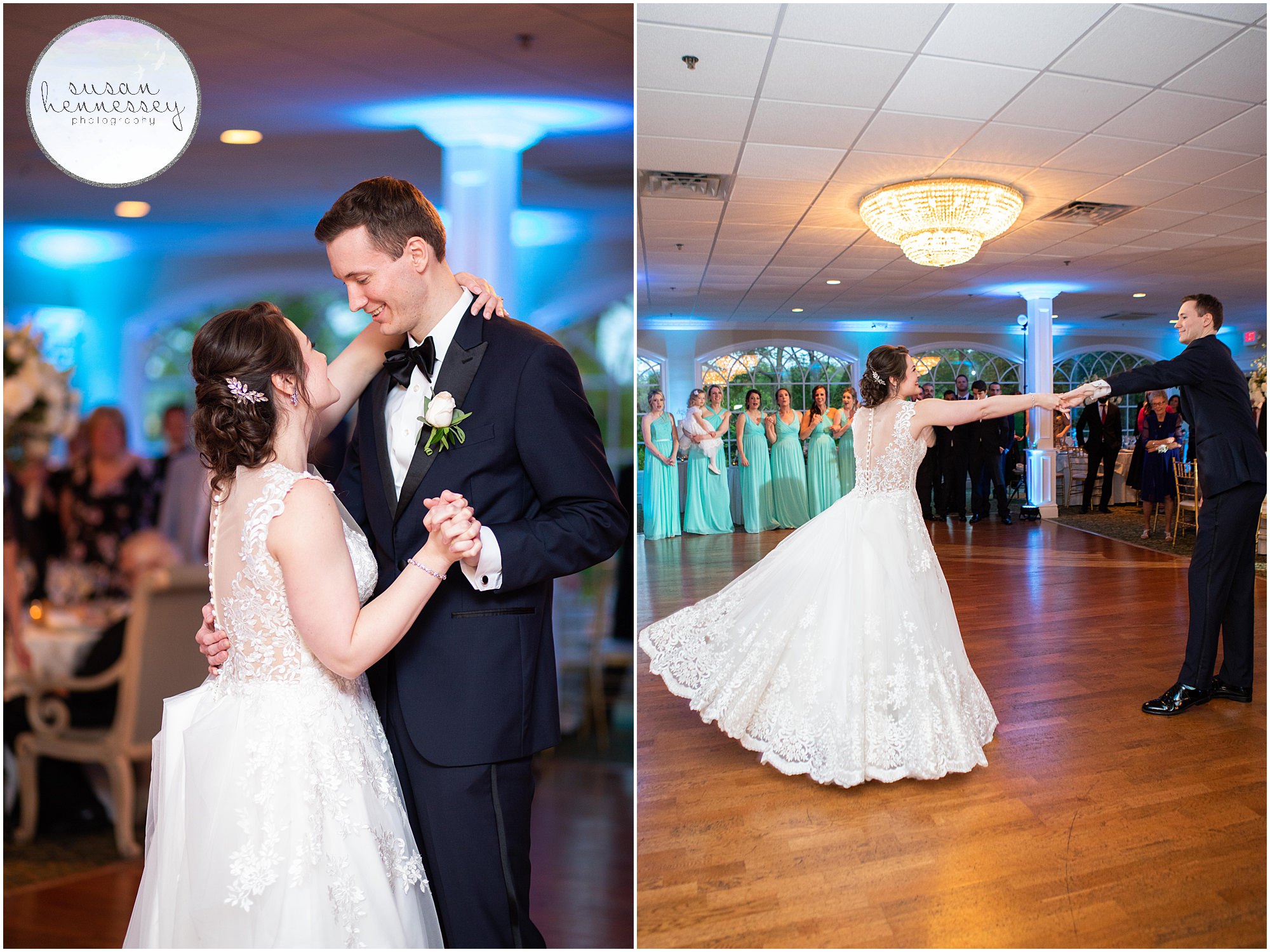 First dance for bride and groom at Bradford Estate wedding