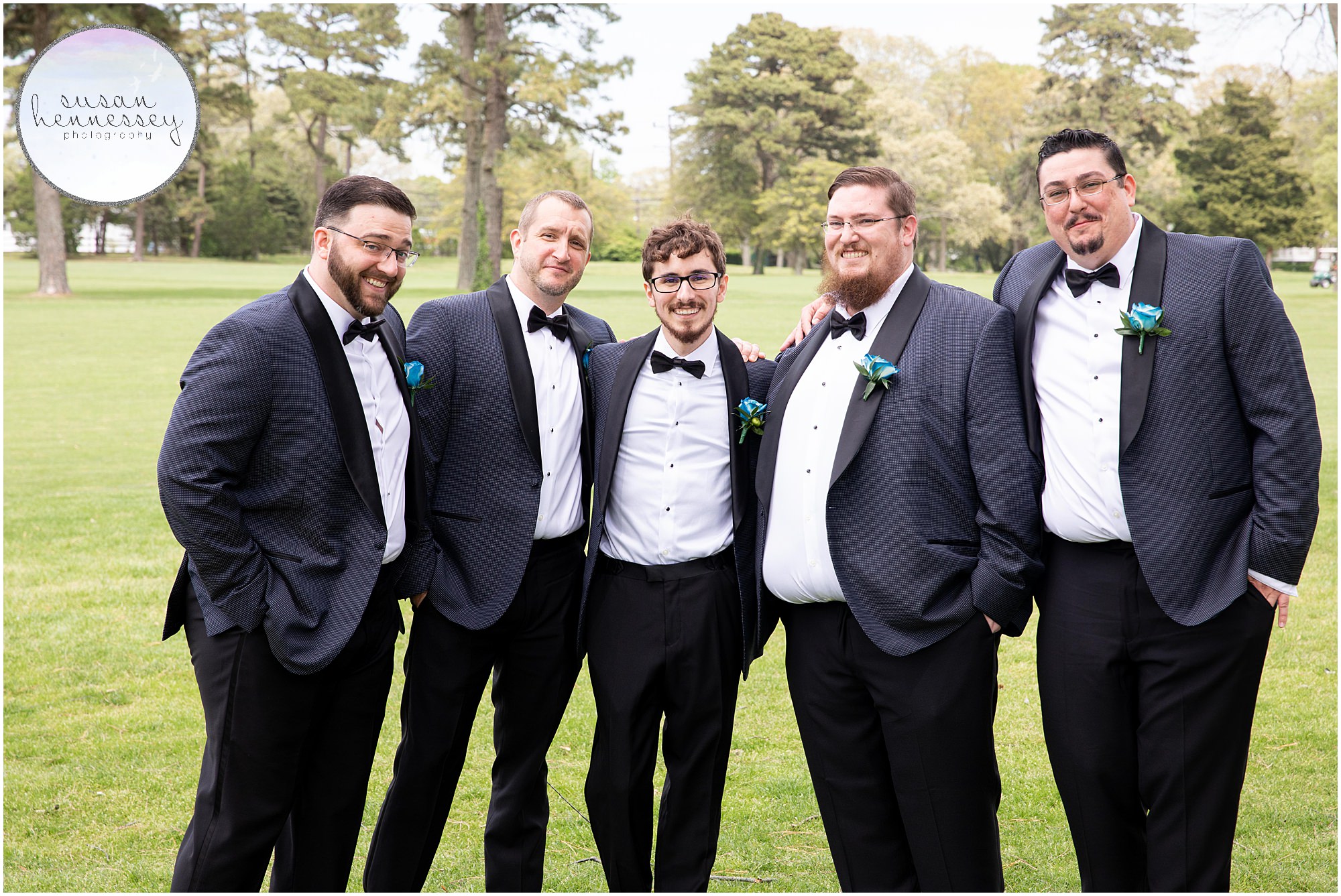 Groom and groomsmen portraits at Greate Bay Country Club