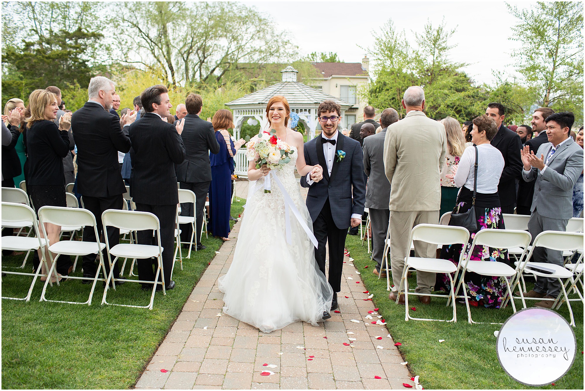 Bride and groom say "I do" at Greate Bay Country Club
