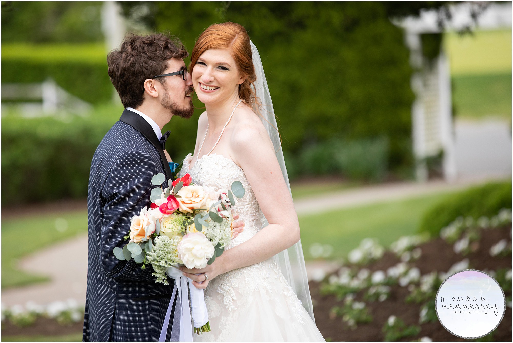 Couple portraits of bride and groom at Spring wedding