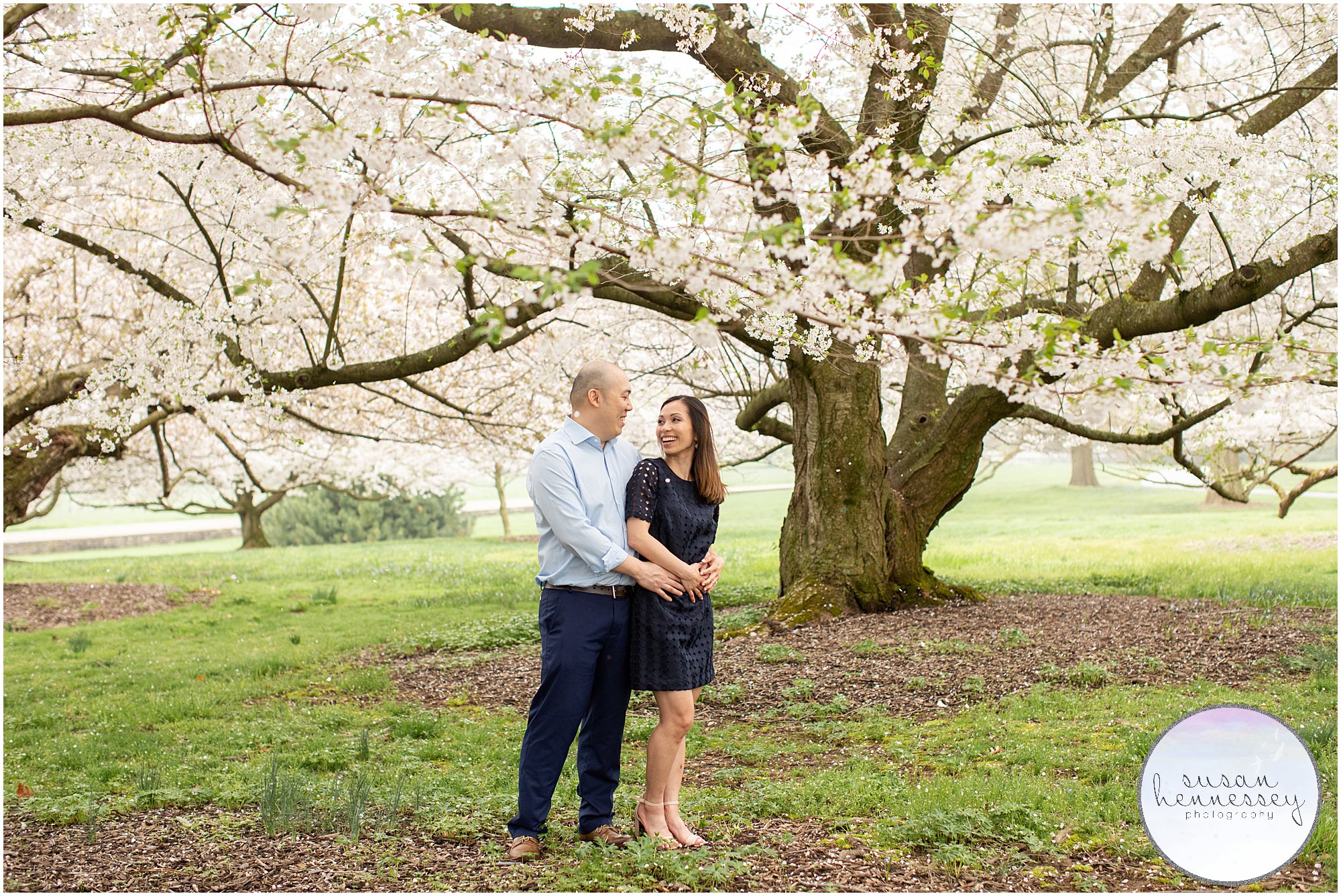 Cherry Blossoms Longwood Gardens engagement session