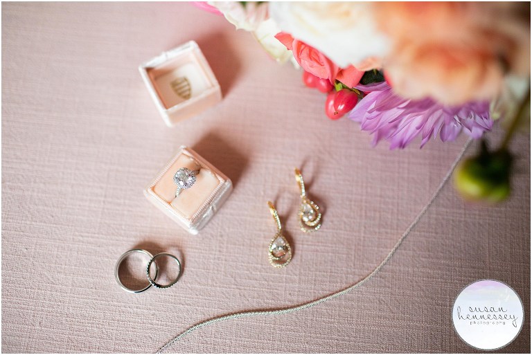 Bridal details with a pink color palette. 