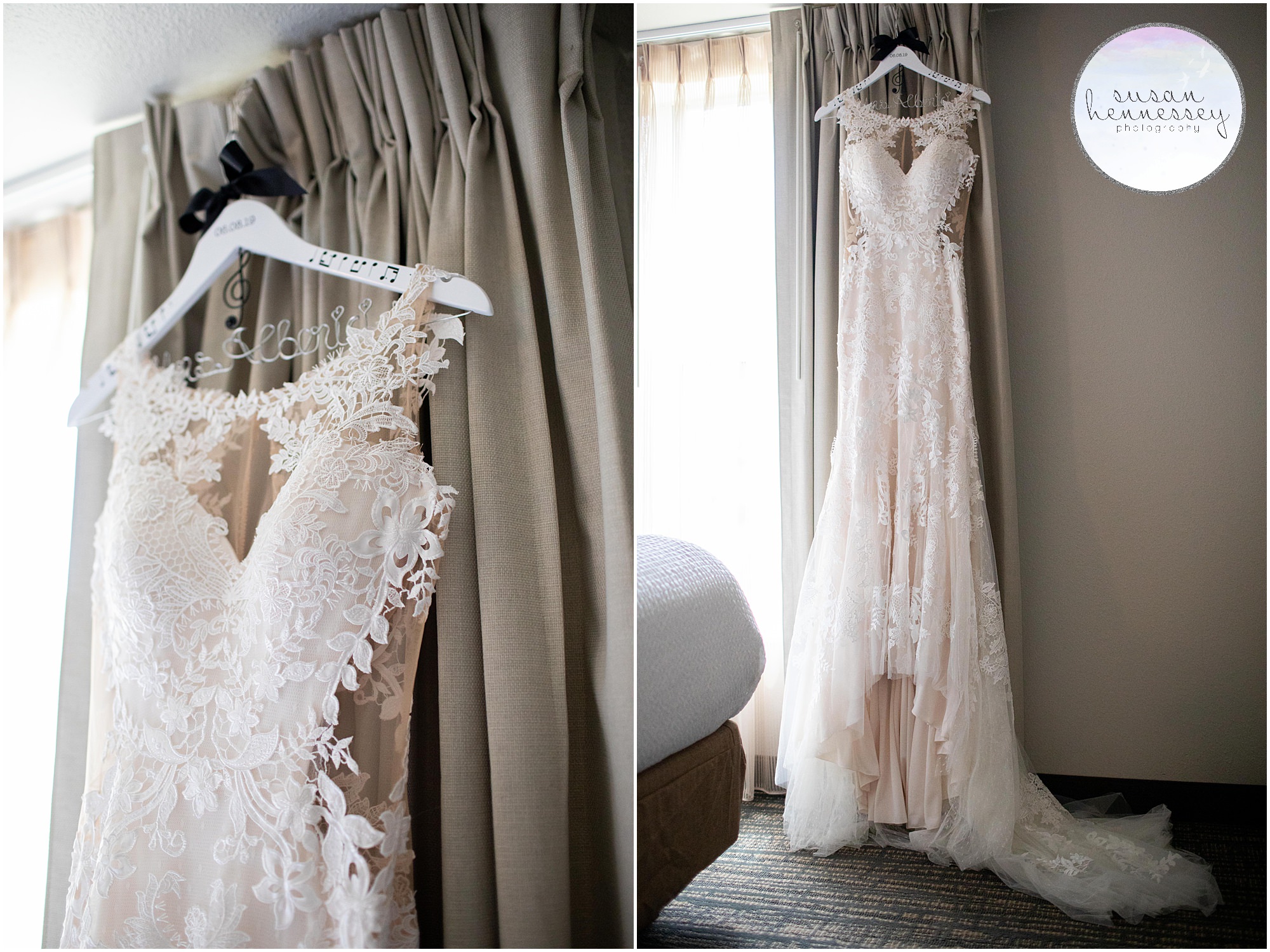 brides dress with lace detailing 