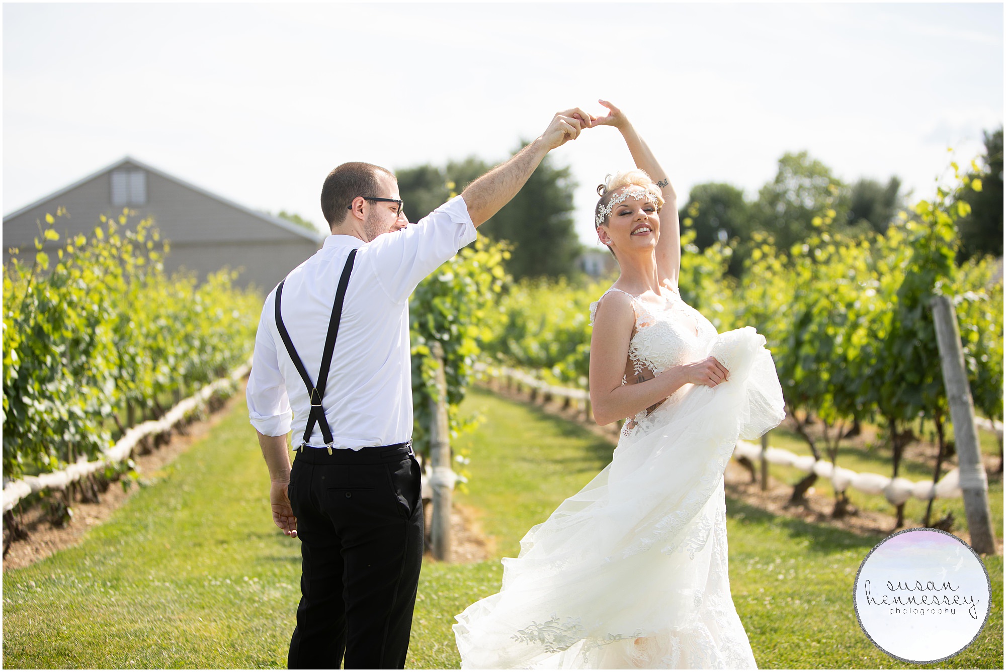 A summer wedding at a winery in New Jersey