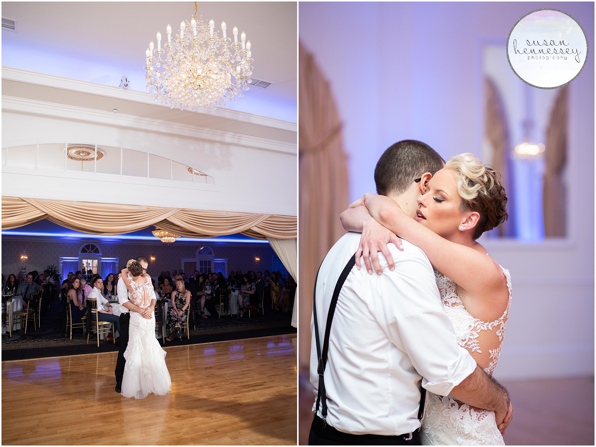 couple hugs during first dance