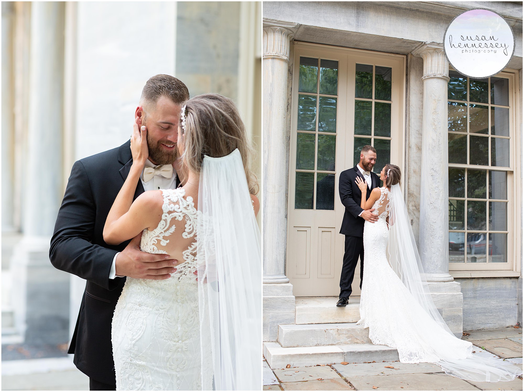 Bride and groom portraits at Summer wedding in Philly