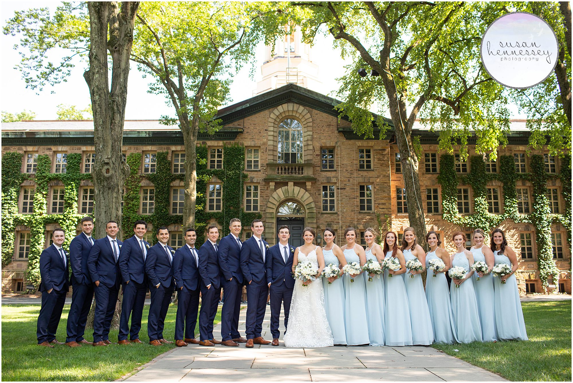 Bridal Party at Nassau Hall Princeton's campus. 