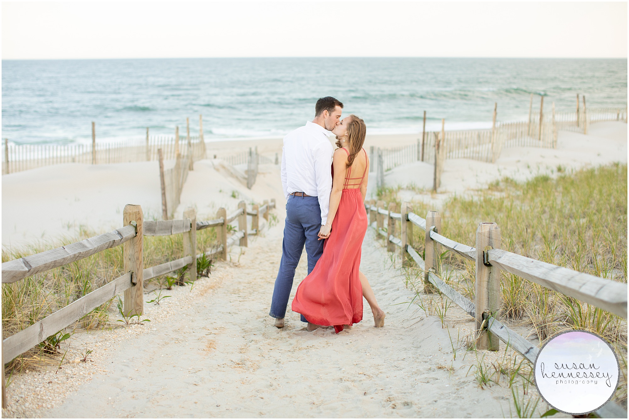 A couple at Long Beach Island for their engagement photography session. 